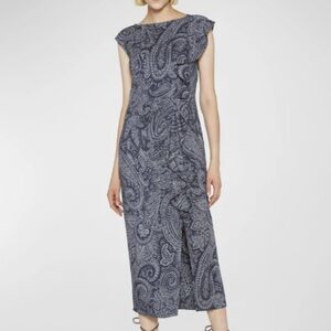 Etro Women's Monochrome Paisley Printed Midi Dress With Ruffle - 48